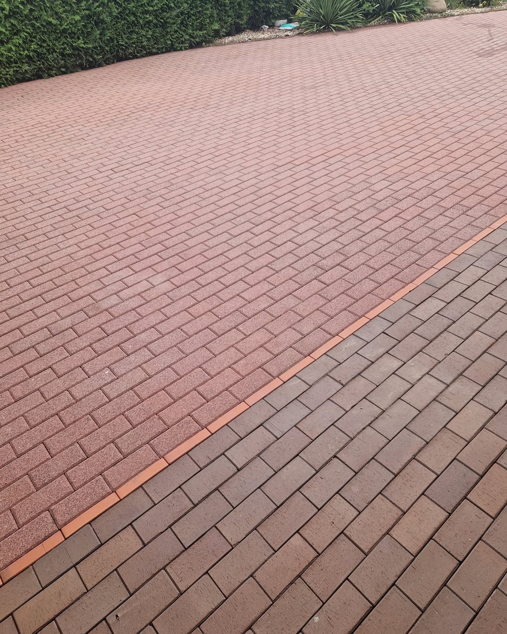 Czysta kostka brukowa po myciu i impregnacji